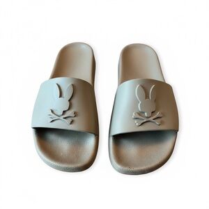 Psycho Bunny Brown Sandals with Iconic Logo